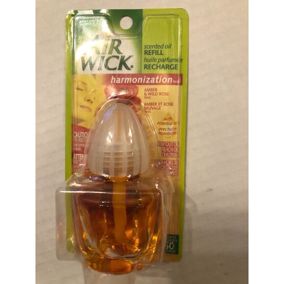 6 airwick scented oil refills harmonization amber & wild rose round cap - Picture 4 of 4